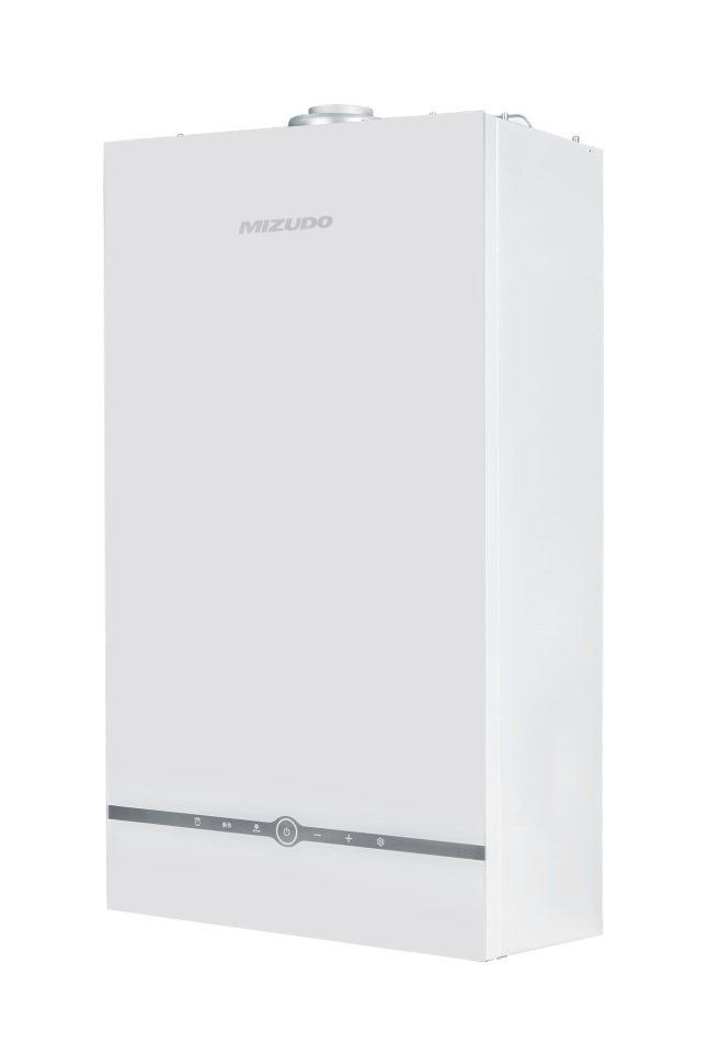 Настенный газовый котел MIZUDO MAESTRO GEM M24Т c шиной OpenTherm стеклянная панель белая