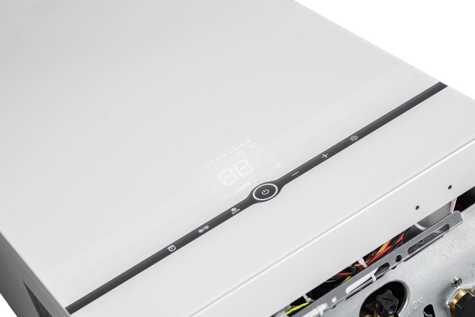 Настенный газовый котел MIZUDO MAESTRO GEM M24Т c шиной OpenTherm стеклянная панель белая