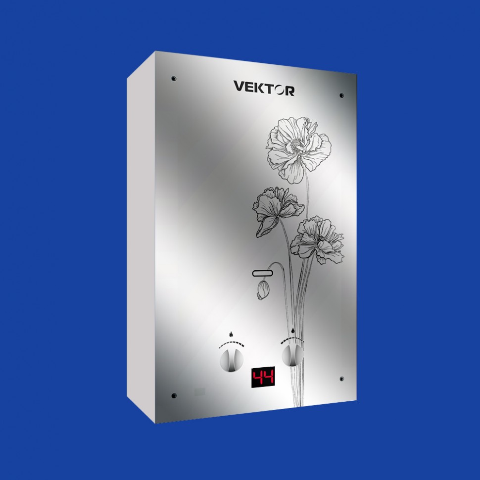 Газовый водонагреватель проточного типа BaltGaz VEKTOR 10 G (черный цветок)